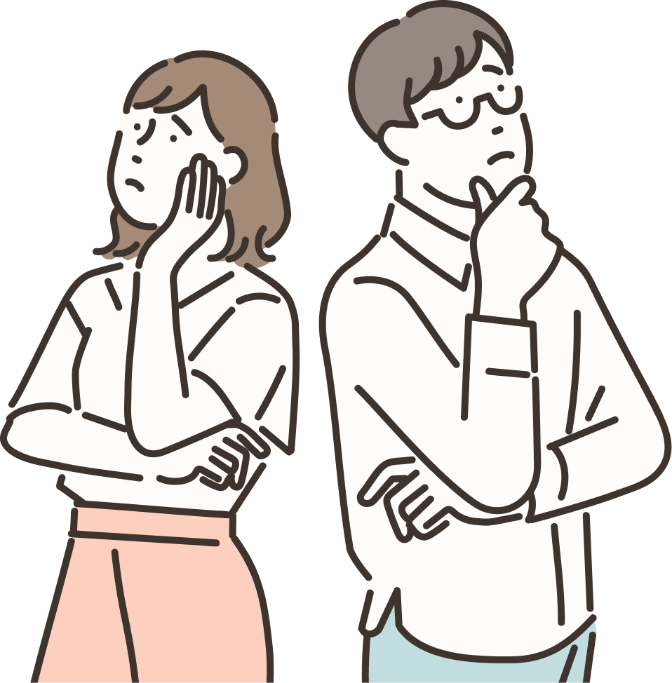 片付けや遺品整理に悩む男女