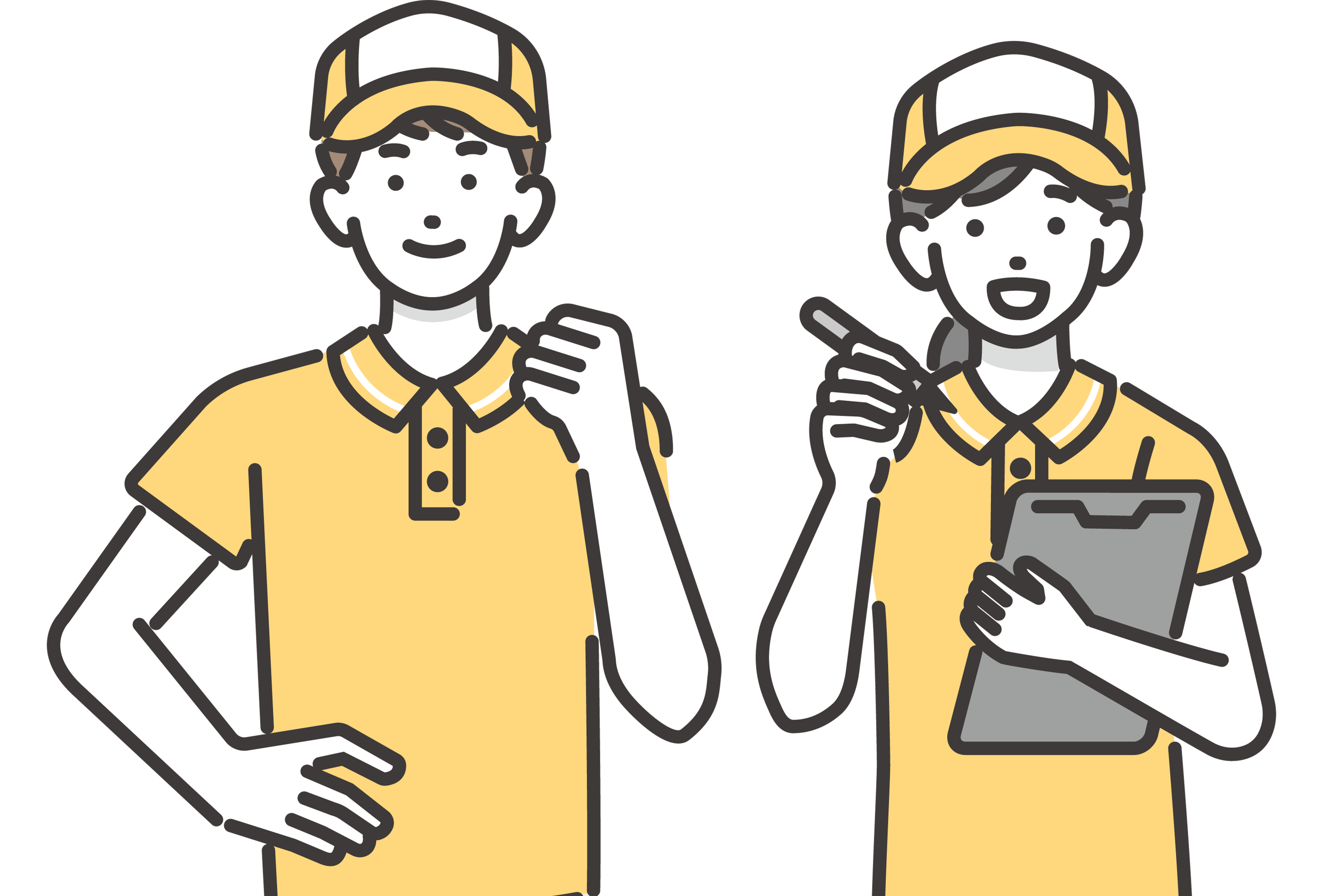 笑顔で挨拶するひだまりサービスのスタッフ